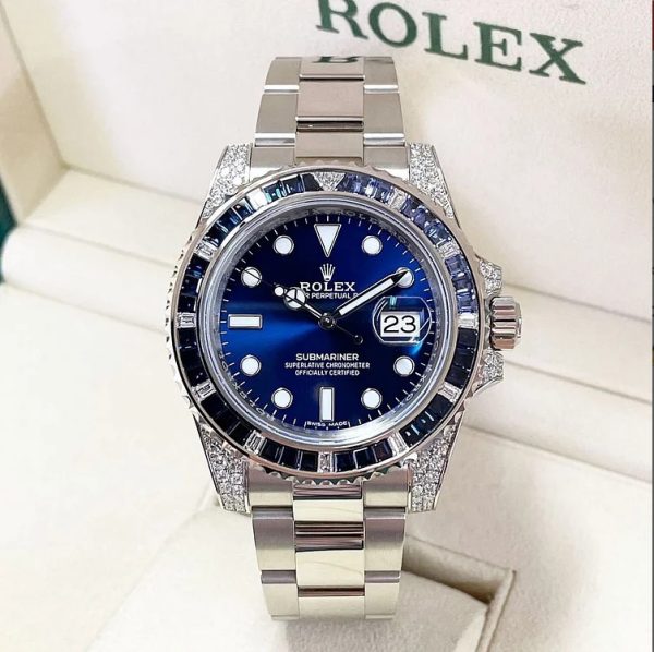 Rolex Submariner Date 116659 SABR 18K White Gold Diamonds Sapphires UNWORN - Image 2