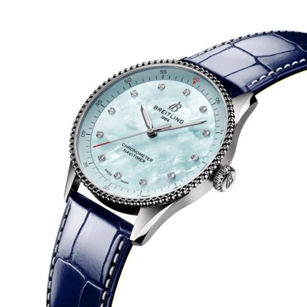 Breitling Navitimer 32mm Blue MOP Diamond Dot Dial Quartz Ladies Watch A77320171C1P1 - Image 3