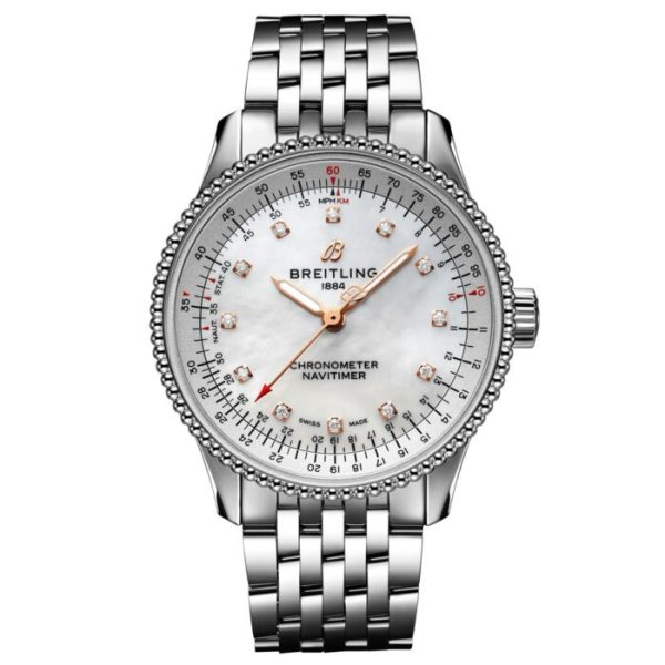 Breitling Navitimer 35mm MOP Dial Diamond Automatic Ladies Watch A17395211A1A1
