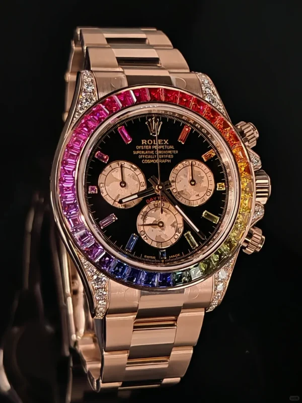 Rolex Cosmograph Daytona Series Automatic Mechanical Movement Black Dial Rose Gold Diameter 40mm 126595RBOW - Image 4