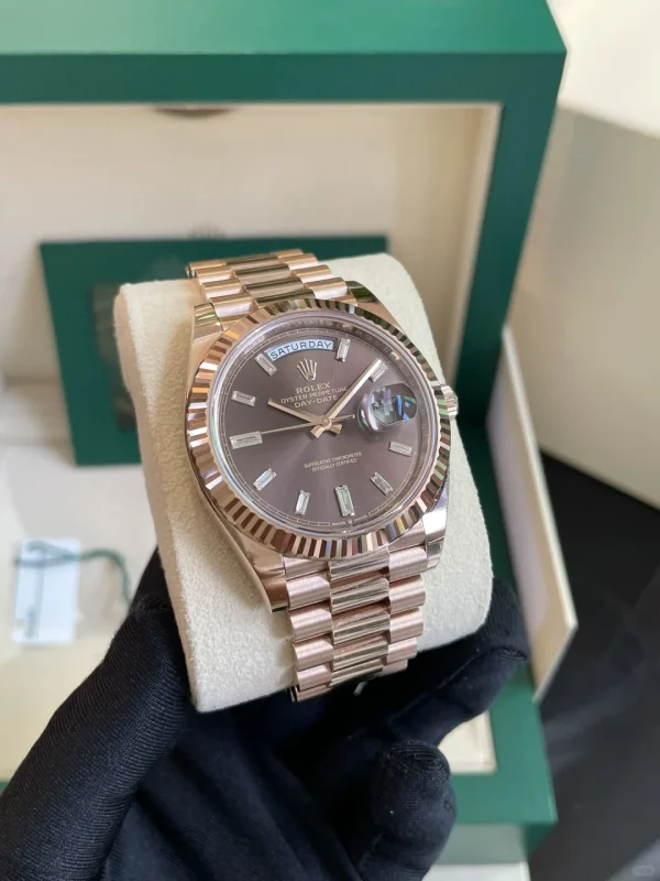 ROLEX Day-Date Automatic Mechanical Movement 40mm Brown Dial Rose Gold Case 228235-0003 - Image 5