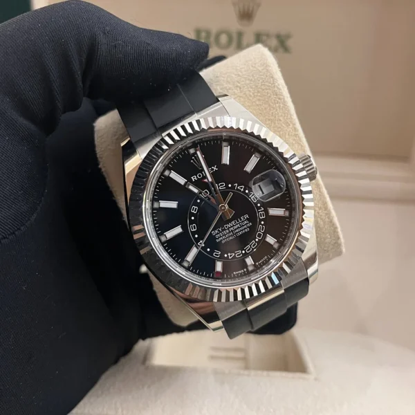 Rolex Sky-Driving Automatic 42mm Black Dial Rubber Strap 336239-0002 - Image 2
