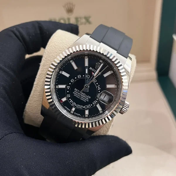 Rolex Sky-Driving Automatic 42mm Black Dial Rubber Strap 336239-0002 - Image 3