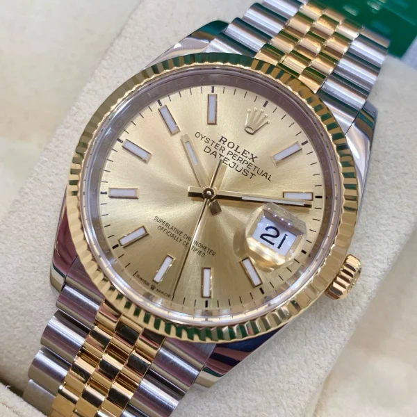 Rolex Datejust Series Automatic Mechanical Movement 36mm Gold Dial 126233-0015 - Image 6