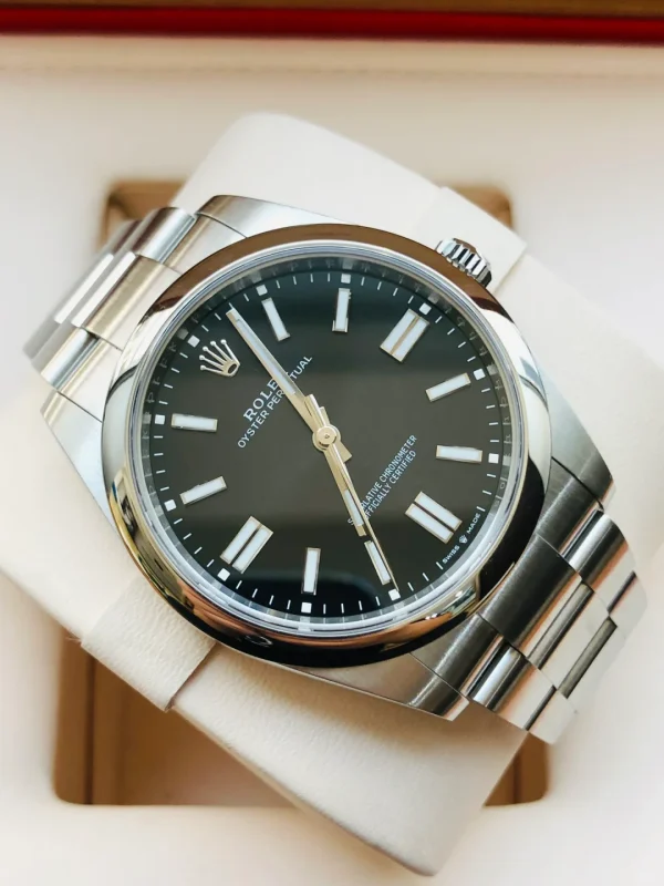 Rolex Oyster Perpetual Automatic Mechanical Movement Swiss Watch 41mm Black Dial 124300-0002 - Image 3