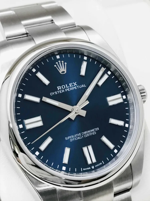 Rolex Oyster Perpetual Automatic Mechanical Movement Bright Blue 41mm Blue Dial 124300-0003 - Image 4