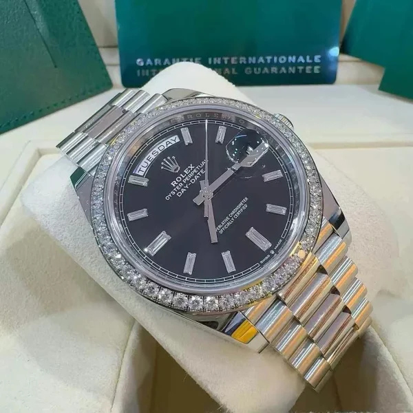 Rolex Day-Date Automatic Mechanical Movement 40mm Black Dial 22849-0003 - Image 2