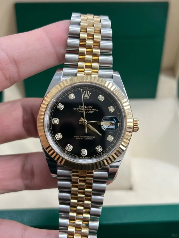Rolex Datejust Series Automatic Mechanical Movement Day Display Large Calendar Swiss Watch 41mm Black Dial 126333-0006 - Image 4