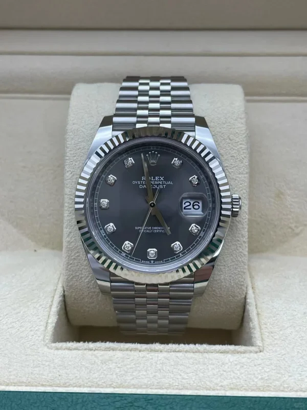 Rolex Datejust Series Automatic Mechanical Movement Men’s Watch 41mm Gray Dial 126334-0006 - Image 2