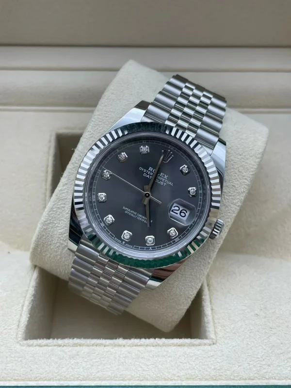 Rolex Datejust Series Automatic Mechanical Movement Men’s Watch 41mm Gray Dial 126334-0006 - Image 4