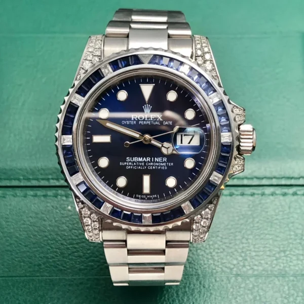 Rolex Submariner Date SABR Blue Diamond Sapphire 116610 - Image 2