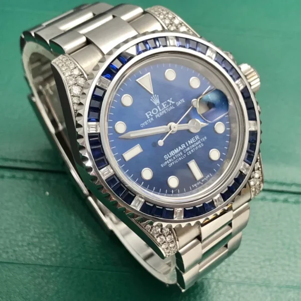 Rolex Submariner Date SABR Blue Diamond Sapphire 116610 - Image 4
