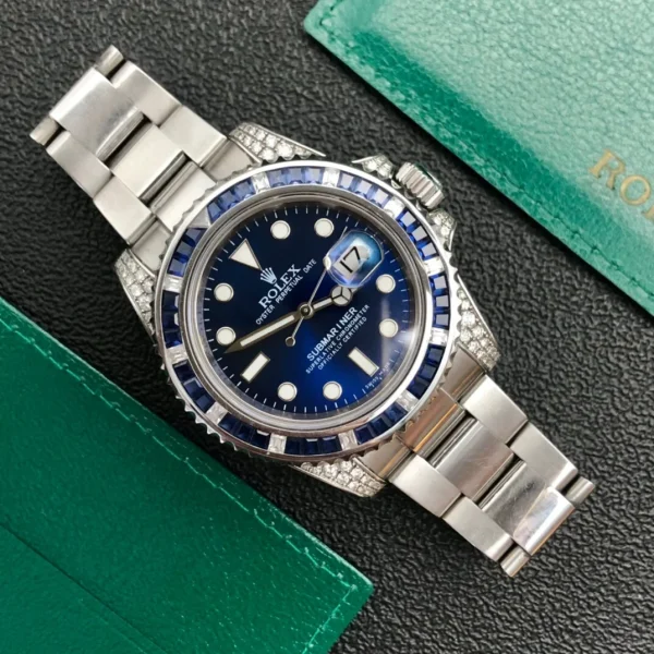 Rolex Submariner Date SABR Blue Diamond Sapphire 116610 - Image 5