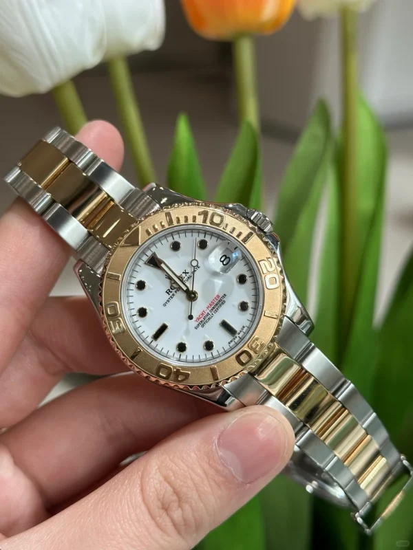 Rolex Yacht-Master Series Automatic Mechanical Movement 35mm Silver Dial Scratch-resistant Sapphire Mirror 168623 White Dial - Image 3