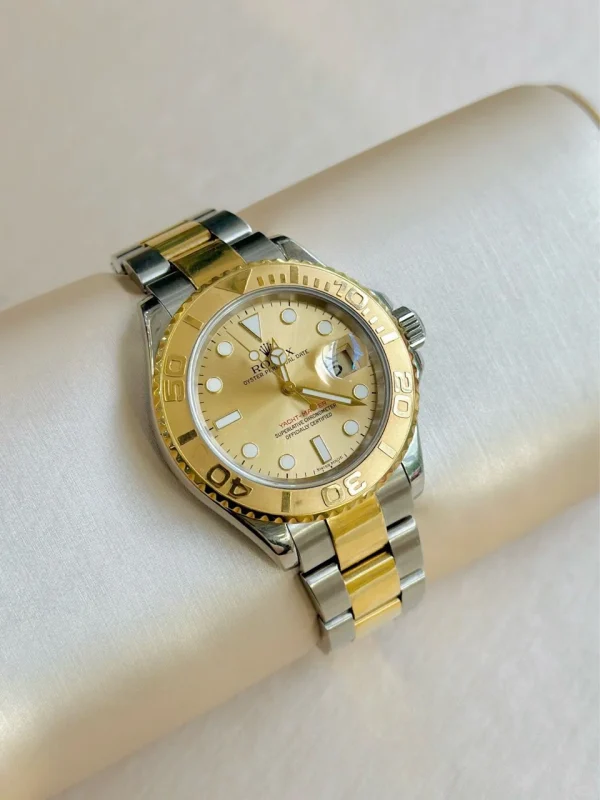 Rolex Yacht-Master, Gold Steel, Champagne Dial Watch, Scratch Resistant Sapphire Mirror 16623 - Image 2