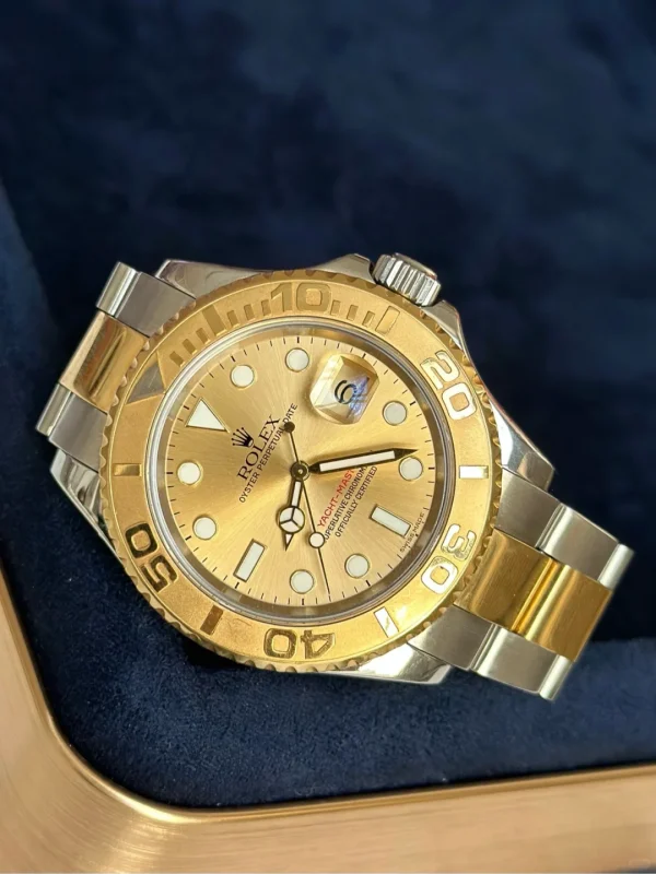 Rolex Yacht-Master, Gold Steel, Champagne Dial Watch, Scratch Resistant Sapphire Mirror 16623 - Image 4