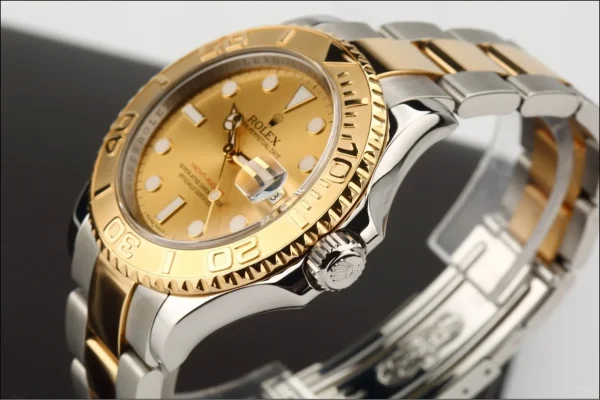 Rolex Yacht-Master, Gold Steel, Champagne Dial Watch, Scratch Resistant Sapphire Mirror 16623 - Image 8