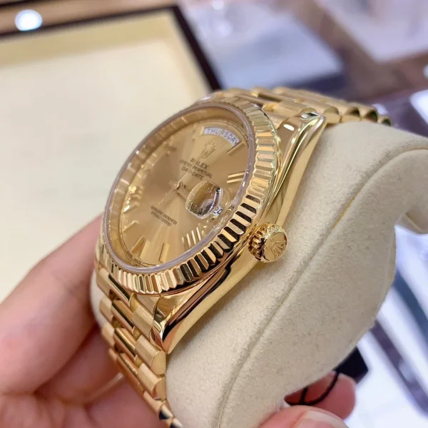 Rolex Day-Date Automatic Mechanical Movement Date and Week Display Roman Markers 40mm Gold Dial 228238-0006 - Image 4