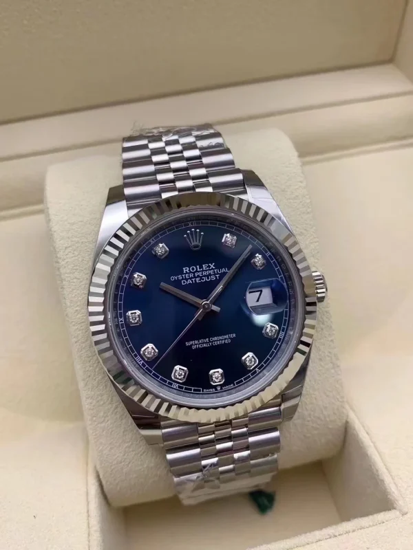 Rolex Datejust 41MM Scratch-resistant sapphire mirror Bright blue dial 126334-0016 - Image 2