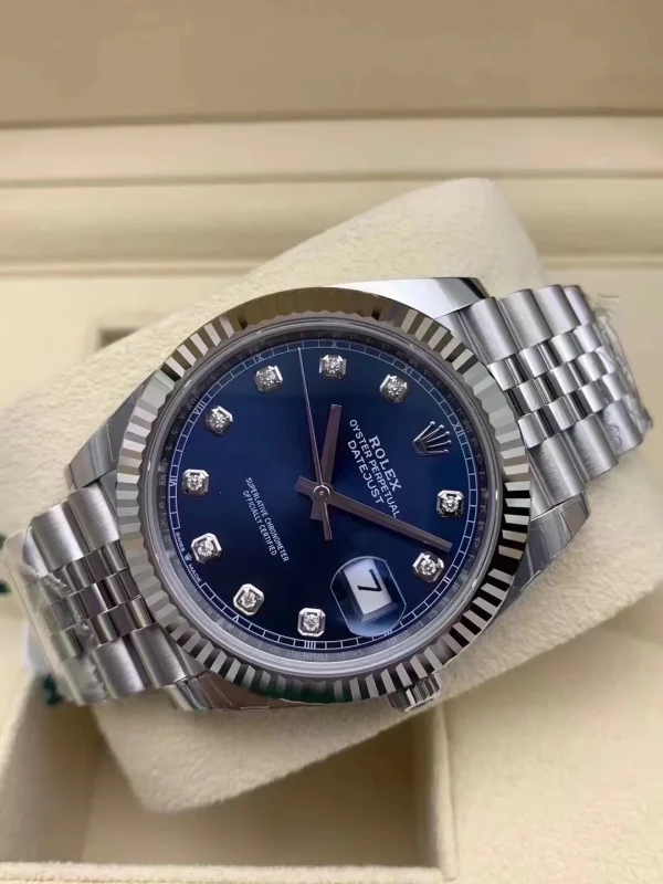 Rolex Datejust 41MM Scratch-resistant sapphire mirror Bright blue dial 126334-0016 - Image 4