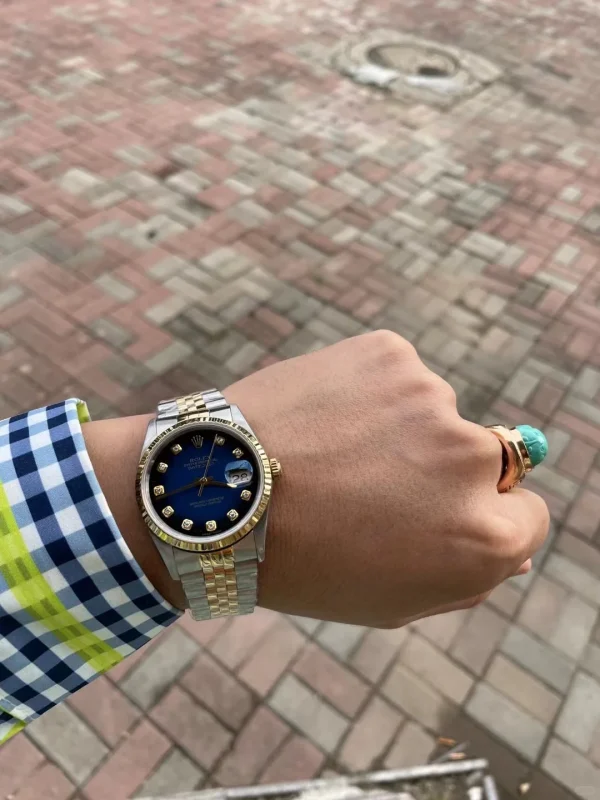 Rolex DateJust 36 mm blue inner and black outer dial sapphire mirror 116233-G-63203 - Image 7