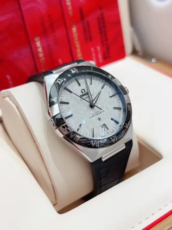 OMEGA Constellation Automatic Mechanical Movement 41mm Grey Dial Stainless Steel Case Alligator Leather Rubber Strap 131.33.41.21.06.001 - Image 3