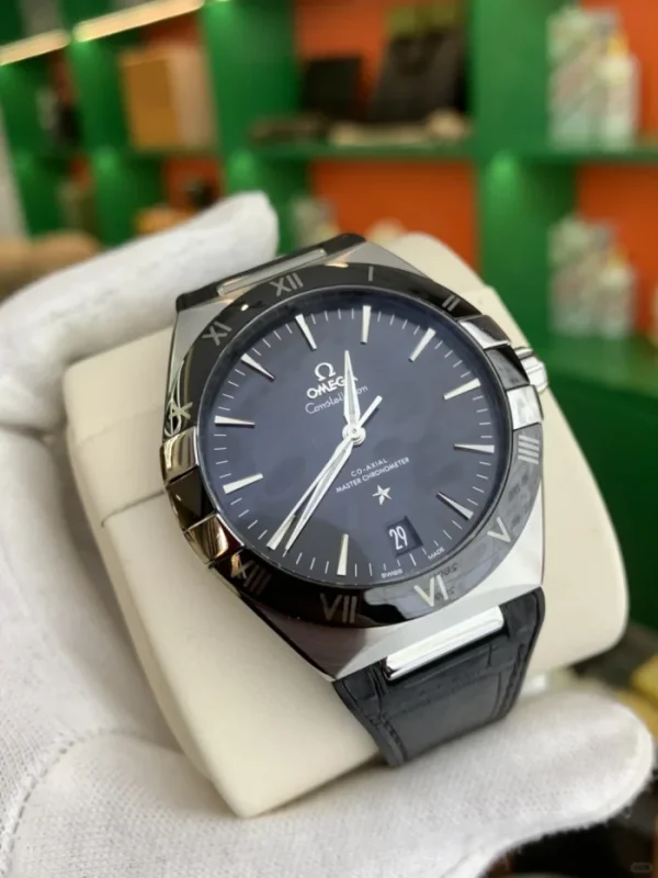 OMEGA Constellation series automatic mechanical movement Master Chronometer Men’s watch 41mm black dial stainless steel case leather strap 131.33.41.21.01.001 - Image 4