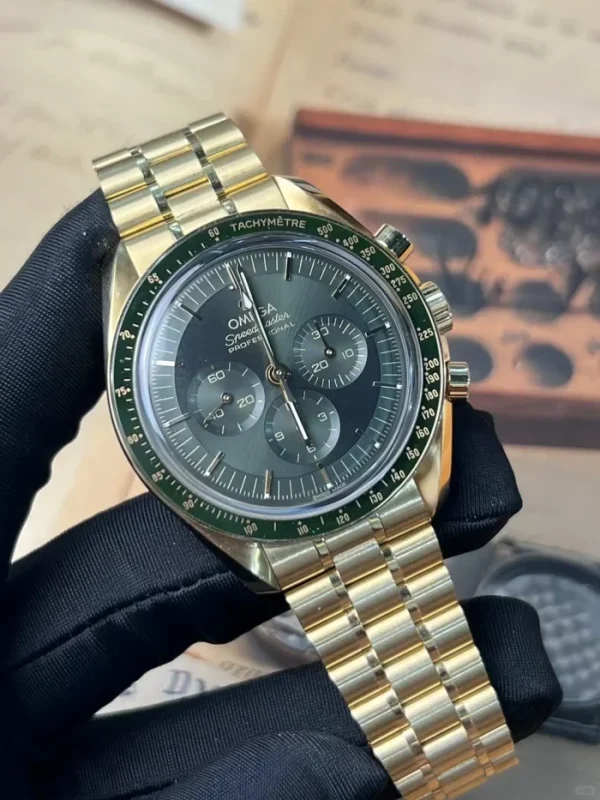OMEGA Speedmaster Professional Moonwatch Automatic Mechanical Movement Professional Moonwatch Master Chronometer Chronograph Tachymeter Multifunction 42mm Green Dial 310.60.42.50.10.001 - Image 2