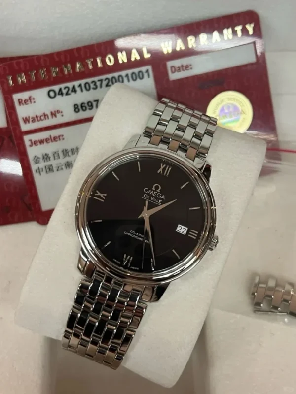 OMEGA De Ville Classic Series Automatic Mechanical Movement Roman Scale 36.8mm Black Dial 424.10.37.20.01.001 - Image 2