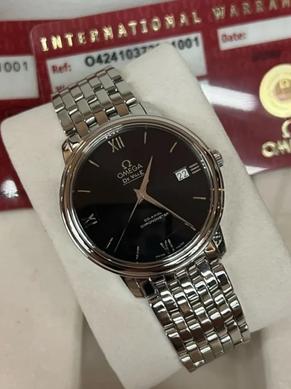 OMEGA De Ville Classic Series Automatic Mechanical Movement Roman Scale 36.8mm Black Dial 424.10.37.20.01.001 - Image 3