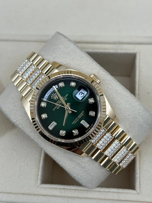 Rolex Day-Date Series Automatic Mechanical Movement Women’s Watch 36mm Brown Dial 128238-0022 - Image 3