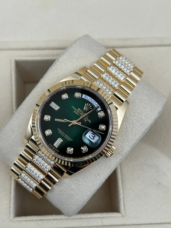 Rolex Day-Date Series Automatic Mechanical Movement Women’s Watch 36mm Brown Dial 128238-0022 - Image 4