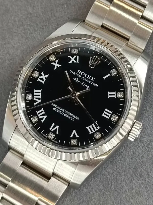Rolex Air-King Black Dial White Roman 34mm Scratch-resistant Sapphire Mirror 114234-70190CR - Image 2