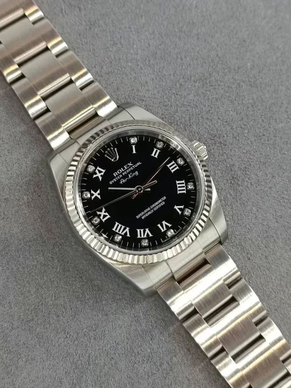 Rolex Air-King Black Dial White Roman 34mm Scratch-resistant Sapphire Mirror 114234-70190CR - Image 3