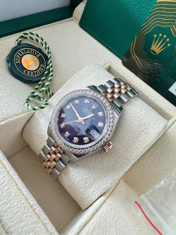 Rolex Ladies Datejust Series Automatic Mechanical Movement Rose Gold Women’s Watch Swiss Watch 28mm Purple Dial M279381RBR-0015 - Image 3