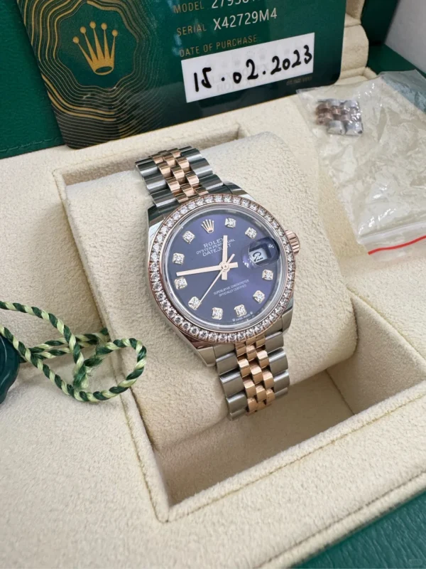 Rolex Ladies Datejust Series Automatic Mechanical Movement Rose Gold Women’s Watch Swiss Watch 28mm Purple Dial M279381RBR-0015 - Image 4