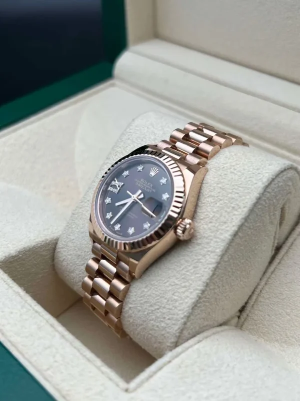 Rolex ladies datejust automatic mechanical movement women’s watch Swiss watch 28mm brown dial rose gold case m279175-0002 - Image 4
