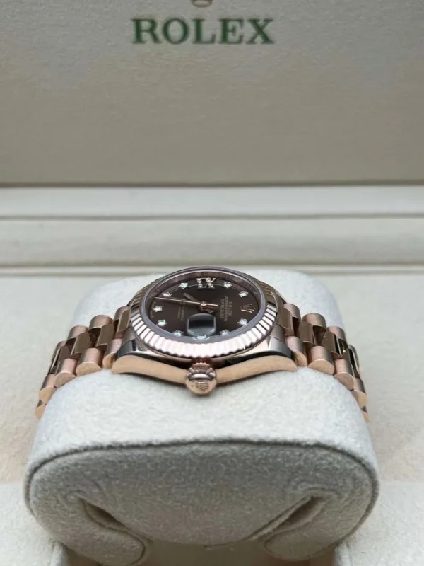 Rolex ladies datejust automatic mechanical movement women’s watch Swiss watch 28mm brown dial rose gold case m279175-0002 - Image 5