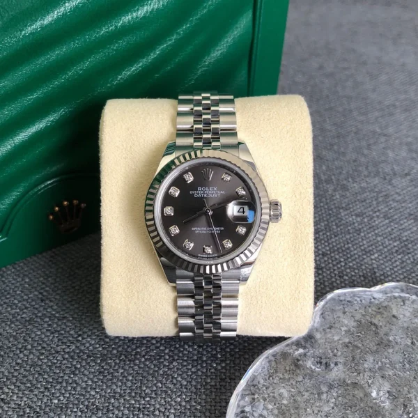 Rolex Ladies Datejust Series Automatic Mechanical Movement Women’s Watch 28mm Silver Dial Oystersteel Case Oystersteel Bracelet M279174-0015 - Image 2