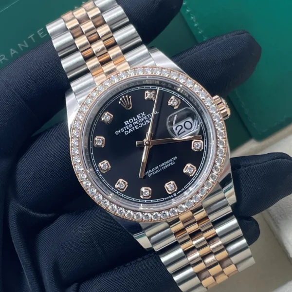 Rolex Datejust Series Automatic Mechanical Movement 100M Waterproof Date Display Women’s Watch Swiss Watch 36mm Black Dial m126281rbr-0007 - Image 2