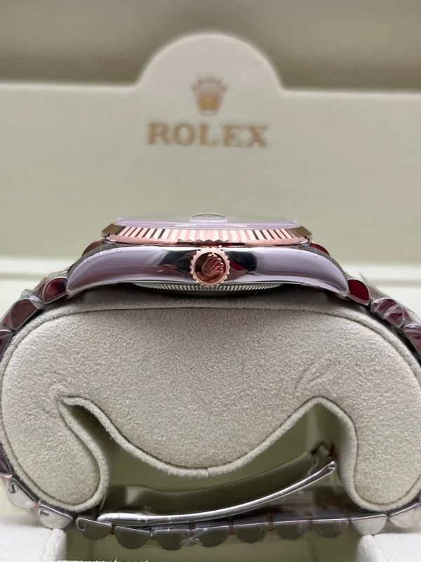 Rolex Datejust series automatic mechanical movement 100 meters waterproof men’s watch Swiss watch 36mm white dial stainless steel rose gold case stainless steel rose gold strap 116231 white dial with diamonds - Image 4