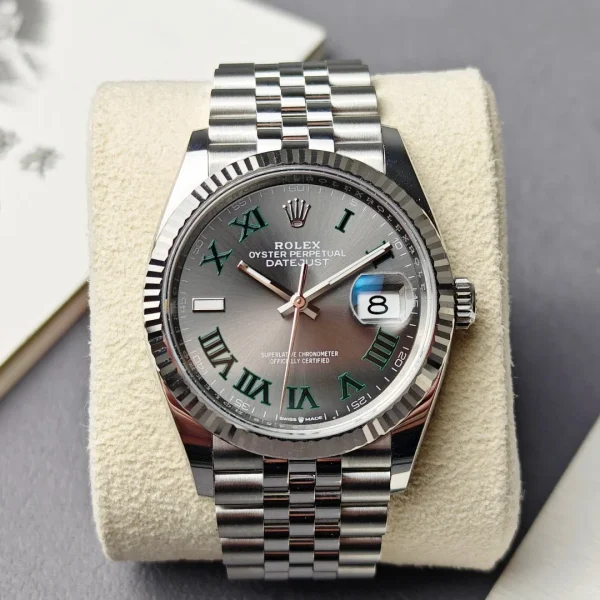 Rolex Datejust Series Automatic Mechanical Movement Waterproof Date Display Slate Gray Fashion Women’s Watch Swiss Watch 36mm Gray Dial M126234-0045 - Image 6