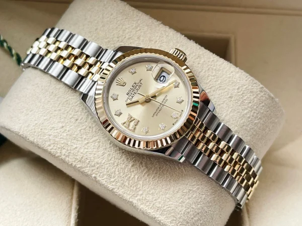 Rolex Ladies Datejust Series Automatic Mechanical Movement 100m Waterproof Ladies Watch Swiss Watch 28mm Gold Dial Oyster M279173-0021 - Image 2
