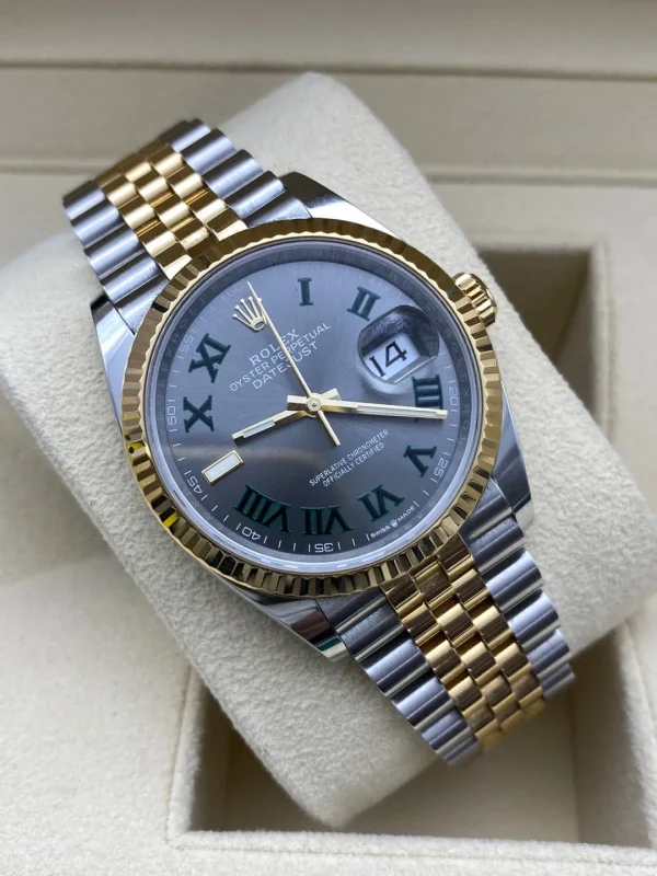 Rolex Datejust series automatic mechanical movement date display 100 meters water resistant unisex Swiss watch 36mm gray dial m126233-0035 - Image 2