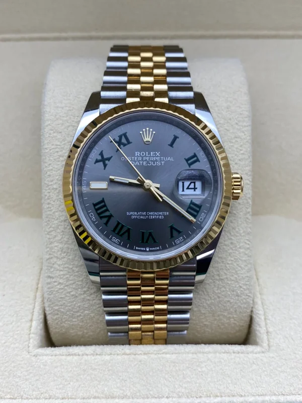 Rolex Datejust series automatic mechanical movement date display 100 meters water resistant unisex Swiss watch 36mm gray dial m126233-0035 - Image 3