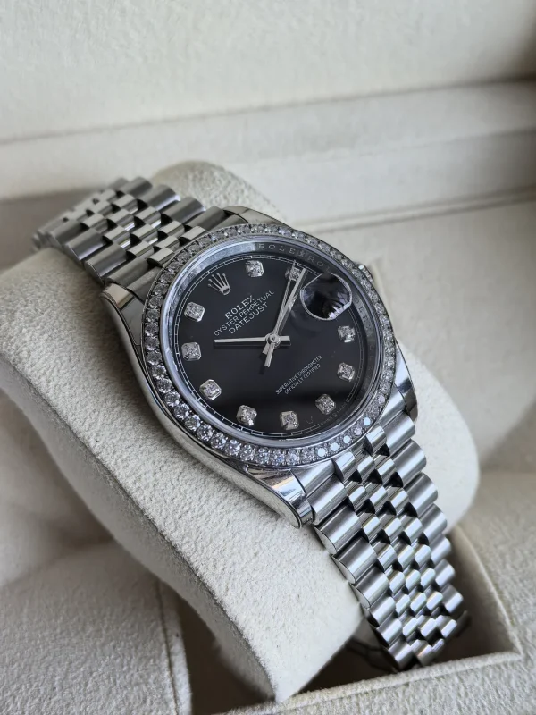 Rolex LadiesDatejust series automatic mechanical movement 100 meters waterproof women’s watch Swiss watch 36mm black dial oyster steel strap m126284rbr-0019 - Image 3