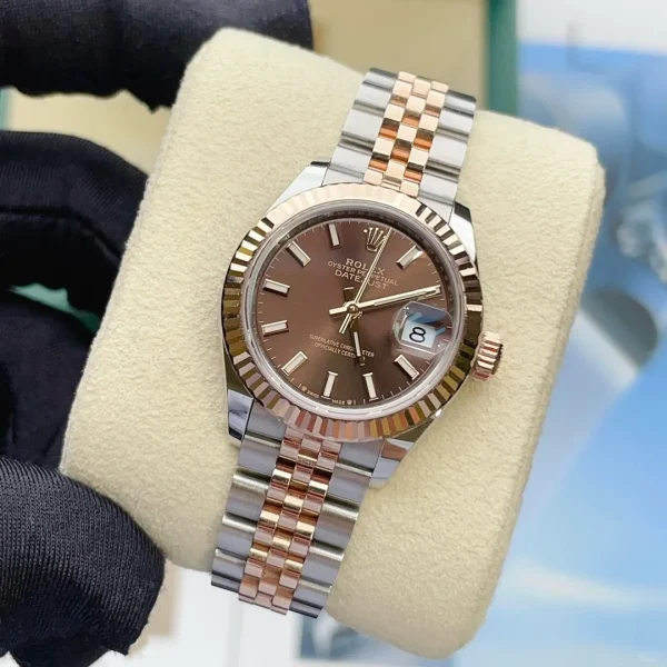 Rolex Ladies Datejust Series Automatic Mechanical Movement 100m Waterproof Ladies Watch Swiss Watch 28mm Brown Dial M279171-0017 - Image 3