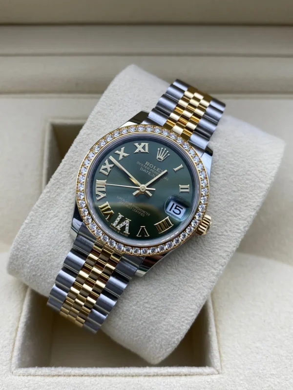 Rolex Ladies Datejust series automatic mechanical movement 100 meters waterproof ladies watch Swiss watch 31mm green dial m278383rbr-0016 - Image 3
