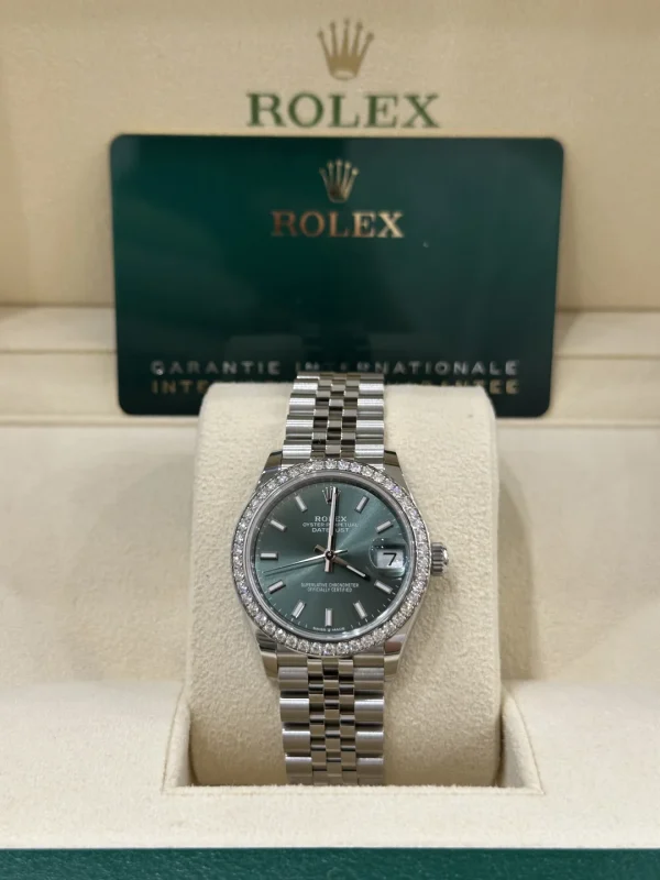Rolex Ladies Datejust Series Mechanical Movement Waterproof Automatic Mechanical Watch Date Display Swiss Watch 31mm Green Dial M278384RBR-0022 - Image 8