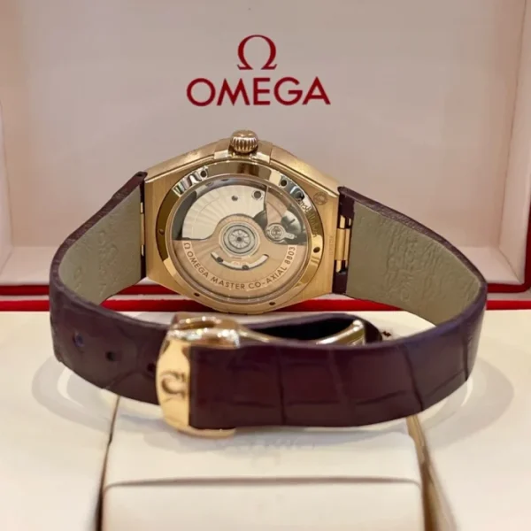 Omega Constellation series automatic mechanical movement anti-magnetic calendar women’s watch Swiss watch 34mm red dial rose gold case crocodile leather strap 131.58.34.20.61.001 - Image 7